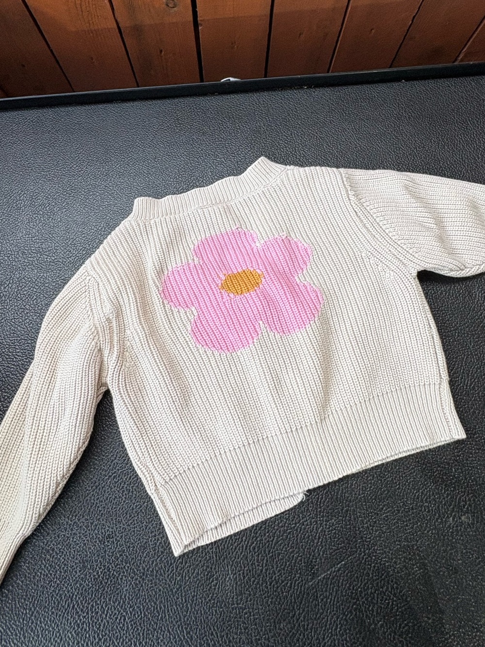 F4A girls flower knit cardigan sweater